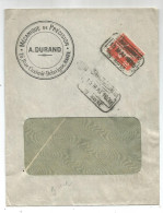 FRANCE SEMEUSE 10C N°138 LETTRE A FENETRE GRIFFE CHAMBRE DE COMMERCE 1909 LE HAVRE GREVE - Stamps