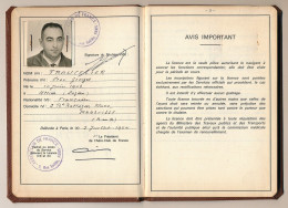 FRANCE - AVIATION - Licence De Pilote Privé D'Avion / Aéroclub De France, Paris, 1960 - Andere & Zonder Classificatie