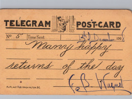 VILLEPLATTE  / RARE TELEGRAM POST CARD 1908 / MARCOPHILIE - Other & Unclassified