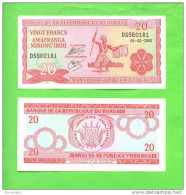 BURUNDI  -  2005 20 Francs UNC  Banknote - Burundi