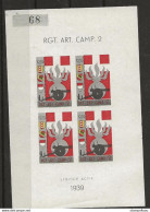 403 - 69 - Bloc Non-denbtelé Neuf "Rgt. Art. Camp." 1939 - Etichette