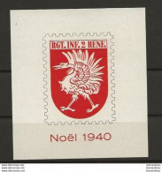 407 - 9 - Feuillet Non-dentelé Neuf "Rgt. Inf. 2 Renf. - Noël 1940" - Viñetas