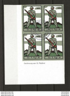 407 - 13 - Bloc De 4 Timbres Non-dentelés  "Gz. S. Rgt 48"  Cachet "Feldpost" - Etichette