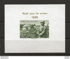 406 - 36 - Bloc Non Dentelé Neuf "Noël Sous Les Armes 1939 Bat. Car. 224 Mob Gen 1939" - Vignetten