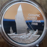 Cayman Islands 5 Dollars 1992 Silver. Olympics. Ship Sailing Ship - Cayman Islands