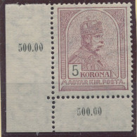 1913. Turul 5K - Unused Stamps