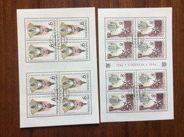 1996  Monuments 2 Feuillets De 8 Timbres Obl. UNESCO Eglise St Jean Népomucène Et Lorette YT 117/118 - Blocks & Kleinbögen