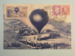 C FRANCE  BELLE CARTE 1ERE POSTE AERIENNE ++ ++1946   PARIS +VIGNETTE ++ BALLON MONTé++++AFF. INTERESSANT+++ - 1927-1959 Brieven & Documenten