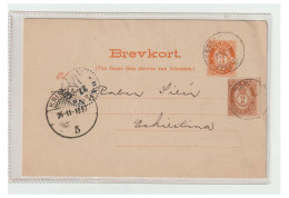 NORVEGE -1897- Entier Postal à 3 Ore Avec Complément D'affranchissement à 2 Ore - Storia Postale