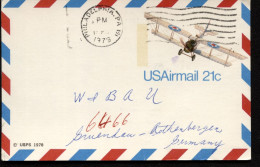 UXC17 Air Mail Postal Card Nonphilatelic Philadelphia PA To GERMANY 1979 Cat. $40.00 - 1961-80