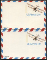 UXC17 Air Mail Postal Cards VARIANTS OF CARD STOCK Mint 1978 - 1961-80