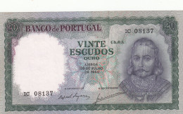 Portugal, Nota De Vinte Escudos De António Luiz De Meneses De 1960, UNC - Portugal