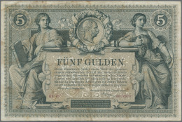 Austria: K.u.K. Reichs-Central-Casse 5 Gulden 1881, P.A154, Still Nice With Slig - Autriche