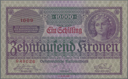 Austria: Lot With 7 Banknotes, Series 1912-1944, Comprising 100 Kronen 1912 (P.5 - Oesterreich