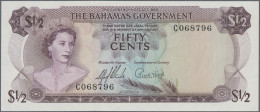 Bahamas: The Bahamas Government, L.1965 Series, Pair With 50 Cents And 1 Dollar, - Bahamas