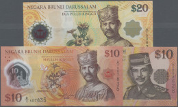 Brunei - Banknotes: Negara Brunei Darussalam, Lot With 7 Banknotes, Series 1996, - Brunei