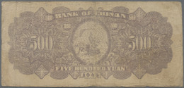 China: BANK OF CHINAN, Pair With 100 Yuan 1944 (P.S3084Aa, UNC) And 500 Yuan 194 - Chine