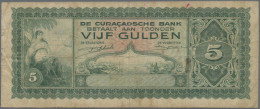 Curacao: De Curacaosche Bank, Nice Set With 5 Banknotes, 1930-1942 Series, With - Otros – América