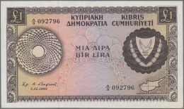 Cyprus: Republic And Central Bank Of Cyprus, Lot With 5 Banknotes, 1961-1982 Ser - Zypern