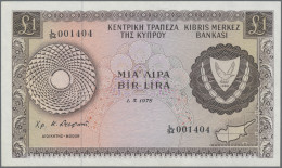 Cyprus: Central Bank Of Cyprus, Huge Lot With 21 Banknotes, Series 1967-2005, Co - Chypre