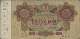 Czechoslovakia: REPUBLIKA ČESKOSLOVENSKÁ, 50 Korun 1919, P.10, Minor Margin Spli - Tschechoslowakei