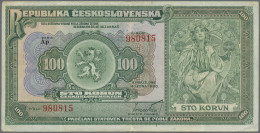 Czechoslovakia: REPUBLIKA ČESKOSLOVENSKÁ, Pair With 5 Korun 1921 (P.15, VF/VF+) - Tchécoslovaquie