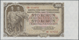 Czechoslovakia: Huge Lot With 24 Banknotes, Series 1953-1989, Comprising 1, 3 (R - Tchécoslovaquie