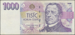 Czech Republic: Lot With 13 Banknotes, Series 1993-2009, Including 500 And 1.000 - Tsjechië