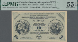 Estonia: Ostland Spinnstoffwaren-Punktwertschein, 10 Punkte 1944, P.NL (Ro.ES8a) - Estland