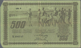 Finland: Finlands Bank, 500 Markkaa 1922, Litt. C With Signatures: Rangell & Als - Finlandia