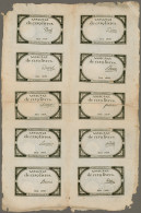 France: Two Uncut Sheets 5 Livres 1793 With 10 Assignates Each Sheet And 20 Diff - 1955-1959 Overprinted With ''Nouveaux Francs''