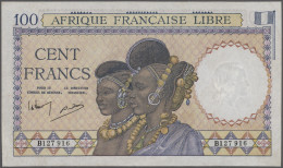French Equatorial Africa: Afrique Française Libre, 100 Francs ND(1941), P.8, Ver - Guinea Ecuatorial