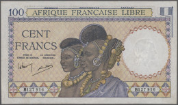 French Equatorial Africa: Afrique Française Libre, 100 Francs ND(1941), P.8, Ver - Equatorial Guinea