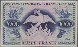 French Equatorial Africa: Caisse Centrale De La France Libre, 1.000 Francs 1941, - Guinée Equatoriale