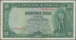 Lithuania: Lietuvos Bankas And Latvijas Bankas, Pair With 20 Centu 1922 (P.11, V - Lituania