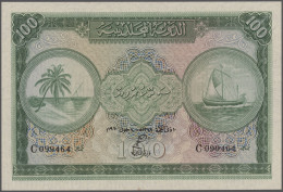 Maldives: Maldivian State – Government Treasurer, 100 Rufiyaa 1960, P.7b, Tiny S - Maldiven