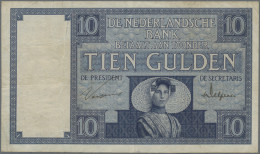 Netherlands: Nederlandsche Bank, 10 Gulden 18.08.1924, P.43a, Crisp Paper, Stain - Autres & Non Classés