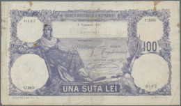 Romania: Banca Naţională A României, 100 Lei 9th February 1921, P.21a, Rusty Sta - Rumania