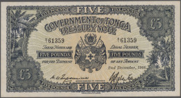 Tonga: Government Of Tonga 5 Pounds 1966, P.12d, Great Original Shape With Stron - Tonga