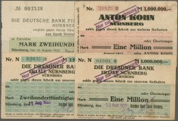 Deutschland - Notgeld - Bayern: Nürnberg, Vier Bankenschecks, Dabei Deutsche Ban - [11] Local Banknote Issues