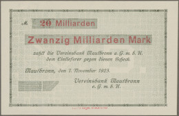 Deutschland - Notgeld - Württemberg: Maulbronn, Vereinsbank, 20 Mrd. Mark, 7.11. - [11] Emisiones Locales