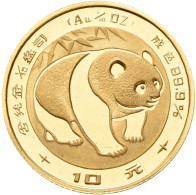 China - Volksrepublik - Anlagegold: 10 Yuan 1983, Panda. 1/10 OZ (3,1 G), 999/10 - Cina