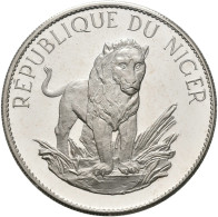 Niger: 10 Francs 1968, Löwe. Probe / Essai In Doppelter Dicke (Piedfort). 39,14g - Niger