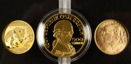 Alle Welt  - Anlagegold: Lot 3 Goldmünzen, Dabei China 50 Yuan 2016; Österreich - Altri & Non Classificati