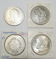 Alle Welt: Lot 4 Silbermünzen; Habsburg 1 Kronentaler 1796 B, Frankreich 5 Franc - Altri & Non Classificati