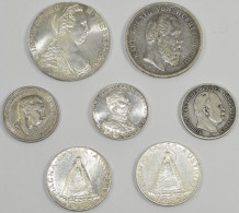 Alle Welt: Lot 7 Silbermünzen; Württemberg 5 Mark 1876, Preußen 2 Mark 1876, 190 - Other & Unclassified