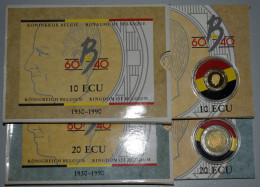 Belgien: Baudouin I. 1951-1993: 10 Ecu + 20 Ecu 1990, 60. Geburtstag. Bimetall, - Sonstige & Ohne Zuordnung