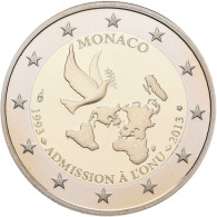 Monaco: Albert II. 2005-,: 2 Euro 2013, 20. Jahre UNO-Mitgliedschaft (20 Ans De - Mónaco