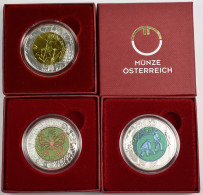 Österreich: Lot 3 X 25 Euro Der Jahre 2009 Astronomie, 2014 Evolution Sowie 2017 - Oostenrijk