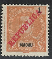 Portugal Macau 1911 D. Carlos I REPUBLICA Condition MNG Mundifil #150 - Nuevos